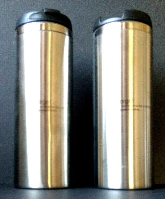 Mug Stainless Steel Tumbler Coffee Travel Cup Insulated Tea 2 pc 12 oz Lot of 2