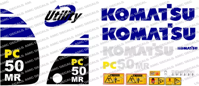 Komatsu Pc50Mr Digger Decal Sticker Set