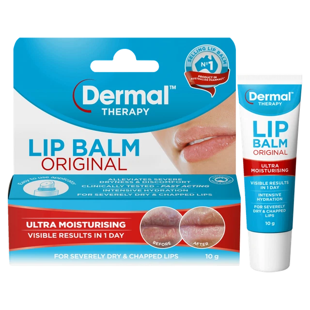 DERMAL THERAPY LIP Balm Original 10g Ultra Moisturising Intense