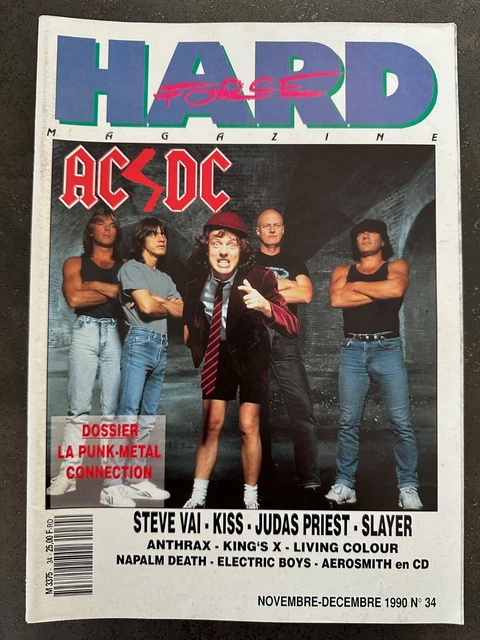 MAGAZINE HARD FORCE n°34, AC/DC, Kiss, Steve Vaï, Judas Priest, Slayer ...