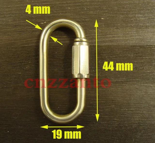 M4 Solid brass Chain Quick Link Screw Lock Carabiner Hook with Locker KC148 2