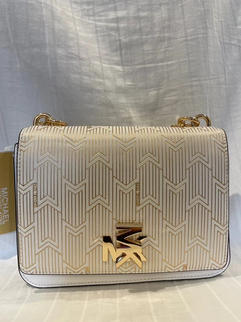 NWT MICHAEL KORS Mott Metallic Deco Chain Swing Shoulder Bag