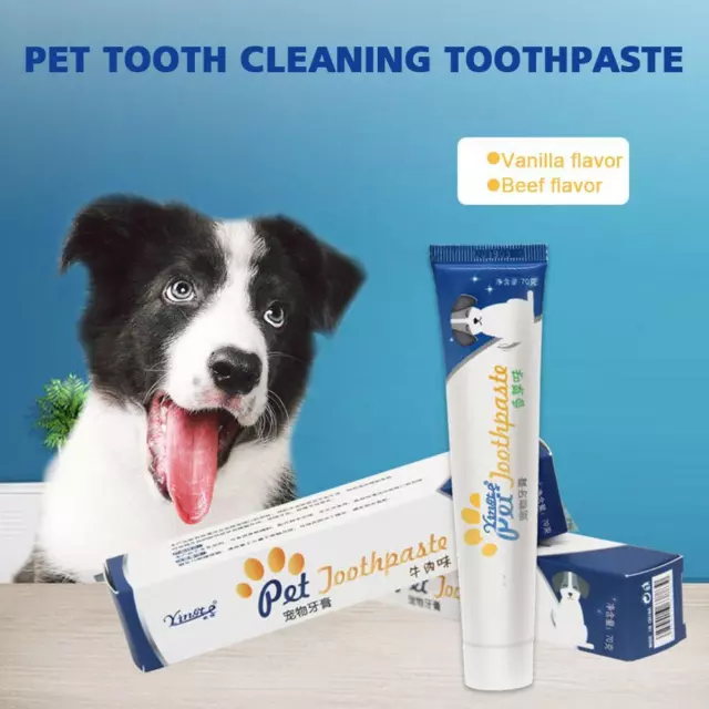 Pet Dog Cat Cleaning Toothpaste Beef / Vanilla Flavor Cleaning Toothpaste X5X6