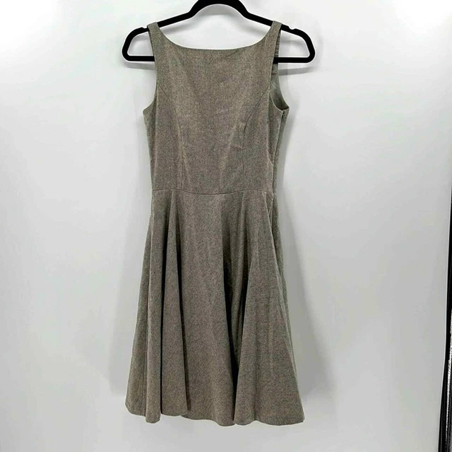 Ralph Lauren Rugby Wool Fit and Flare Dress - Gray - 0