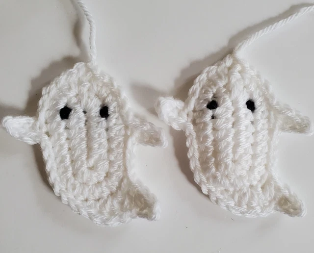 2 handmade crochet Halloween ghost applique/embellishment