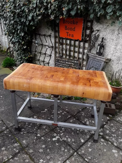 Original Butchers Block On Stand