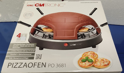 fatti a mano di terracotta aspirante Clatronic PO 3681 Forno per pizza per fino a 4 Mini pizze 