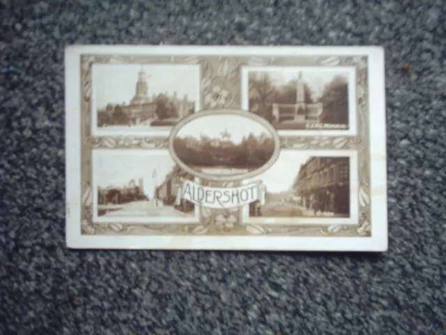 Sepia Multi View Postcard Aldershot