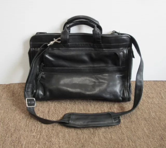 Tumi 9602D3 Genuine Black Leather 15" Slim Briefcase Laptop Bag