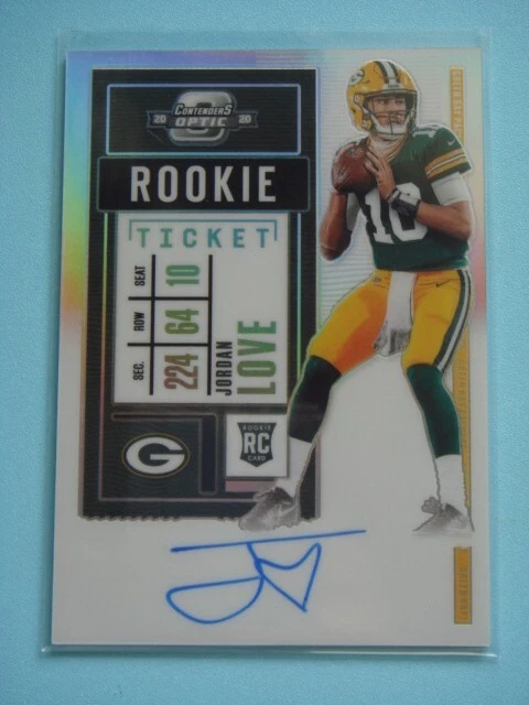 2020 Panini Contenders Optic Football Jordan Love RC Auto Silver Prizm #111 MINT