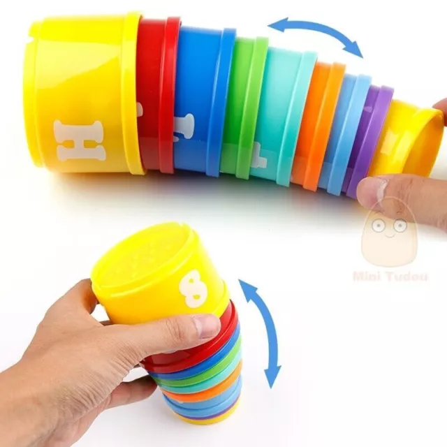 Baby Stacking Cups Toys For One Year Old Development Game Learn Colors Fun Play