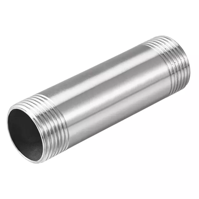 304 Acier Inox Tuyau Raccord G1 Filetage Mâle 100mm Coupleur pour Tuyaux