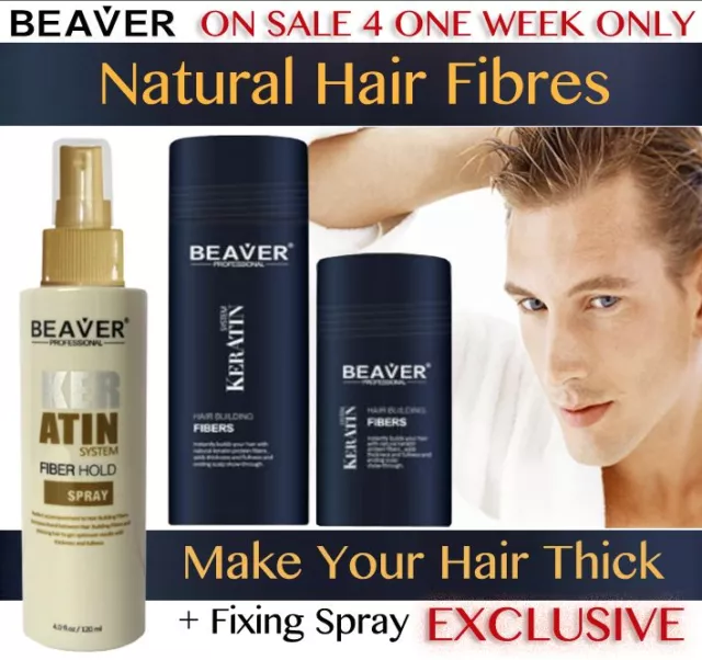 Hair Building Fibres Thickening Fibers Regain Loss Concealer Fixing Spray Beaver