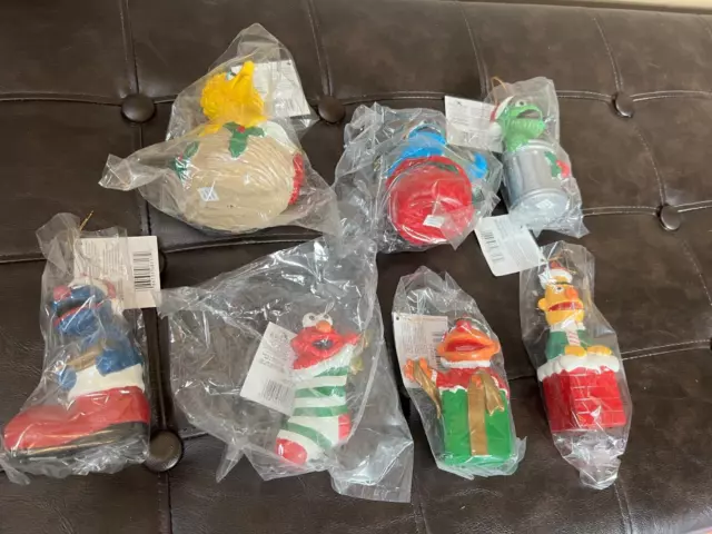 7 Vintage 1998 Sesame Street Christmas Ornaments (Kurt S. Adler) Brand New