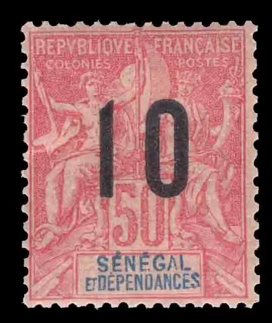 MOMEN: FRENCH COLONIES SENEGAL SC #77a 1912 WIDE SPACING MINT OG H LOT #66128