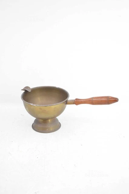 Cendrier En Laiton (Très Foncé) Poignée en Bois 28 CM