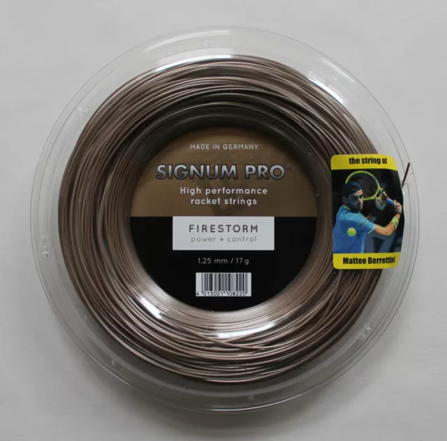 SIGNUM PRO Firestorm Rollo de Raqueta 200m Oro Metálico 1,25 MM Hecho En Germany