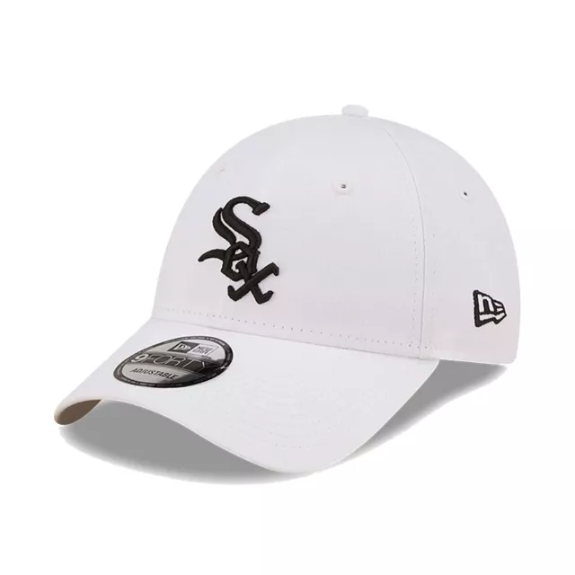 New Era Cap Mens MLB Chicago White Sox Team Basic Optic White & Black 9FORTY Hat
