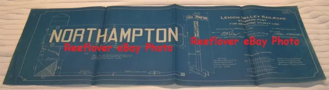 1900 Lehigh Valley Railroad Vintage Blueprint Standard Post Northhampton Example 1900 Lehigh Valley Railroad Vintage Blueprint Standard Post Northhampton Example