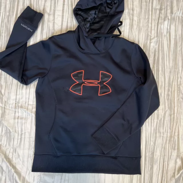 Under Armor womens storm hoodie Size Medium Camo Accent Black Orange Neon Logo