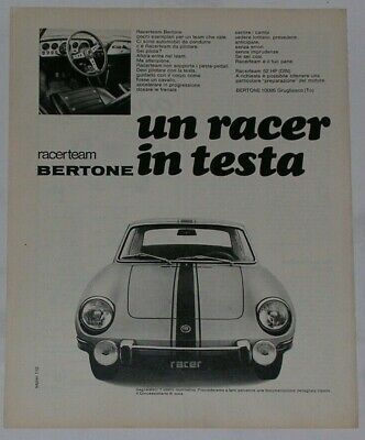 advertising Pubblicità 1968 BERTONE RACER BERLINETTA 