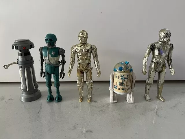 Lotto di lavoro figure vintage di Star Wars pacchetto droidi R2-D2 C3PO Medical Death Star