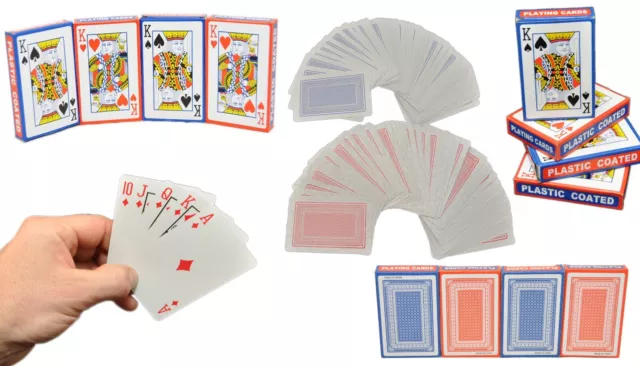 4 x 54 Spielkarten Set f. Bridge Canasta Kartenspiel Poker Skat Mau Pokerkarten