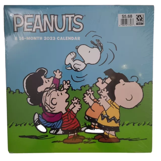 NEW PEANUTS 2023 Monthly Wall Calendar Sealed Charlie Brown Snoopy 8.