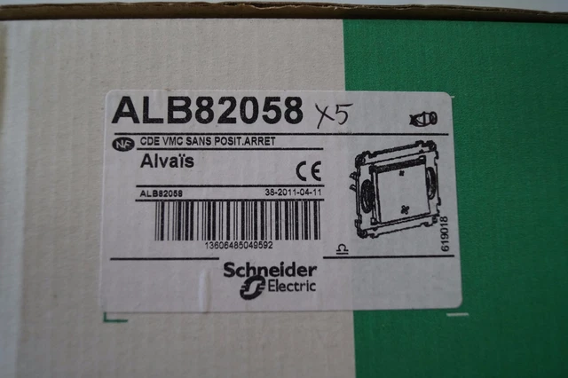 Lot De 5 Interrupteurs VMC 2 Vitesses Schneider Ovalis - Modèle S260233 - Neuf