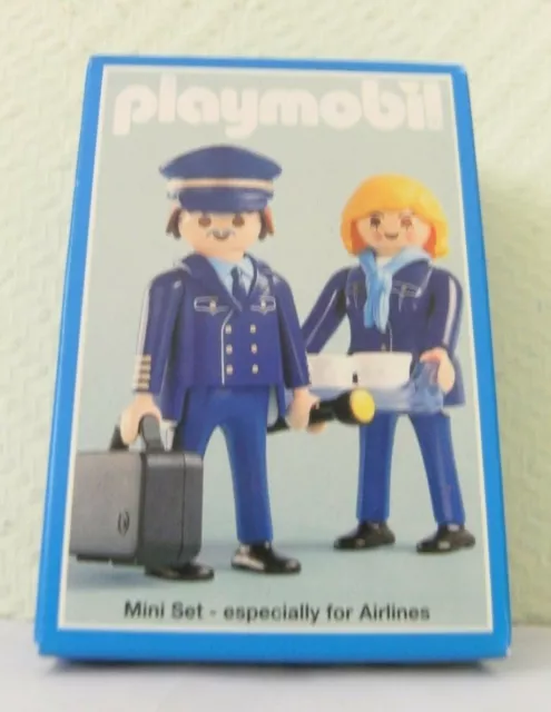 Playmobil Pilot und Stewardess 3107 von 2005 Neu & OVP Promo Werbefigur Mini Set