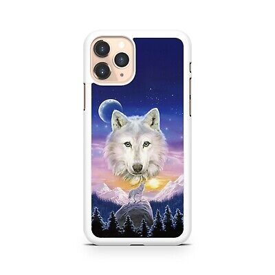Mountain Top Howling Wolf Animali Luna Piena Paesaggio Custodia Cover Telefono