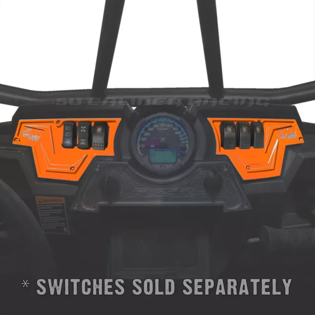 2 Piece Billet Dash Panel Kit Polaris RZR XP1000 S 900 1000 w/Speedometer Orange