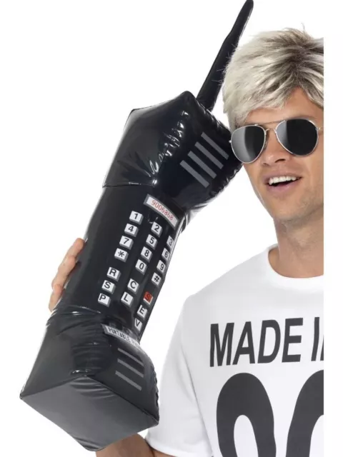 Inflatable Retro Mobile Phone | Black | 30" | Smiffys | 35263