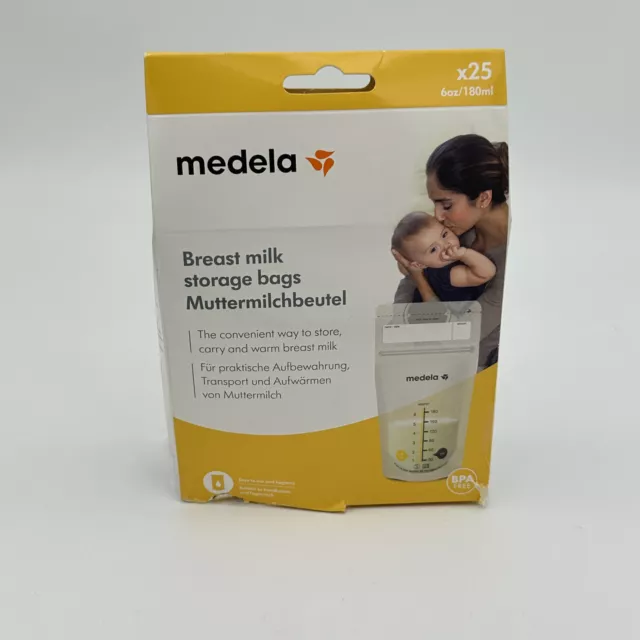 MEDELA Muttermilchbeutel Set BPA-freie Muttermilch-Auffangbeutel 180ml 25 Stück