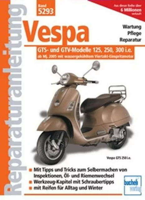 REPARATURANLEITUNG WERKSTATTHANDBUCH 5293 VESPA GTS GTV 125 250 300 i.e 2005-