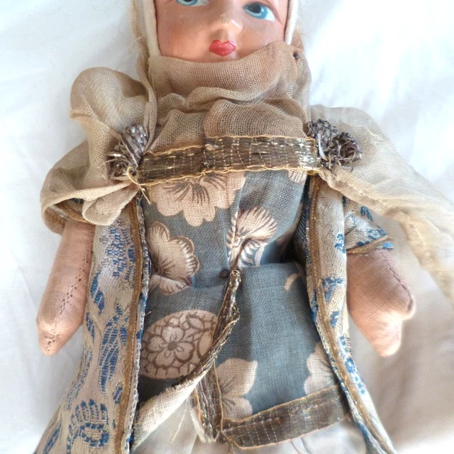Poupée Ancienne Française H13 - 41 Cm, Tête Et Bras Composition, Corps Chiffon, Années 40