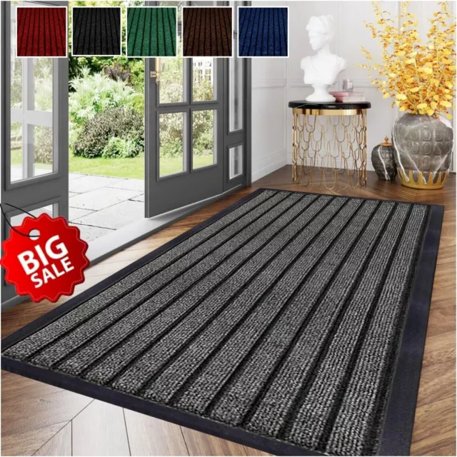 Heavy Duty Rubber Barrier Mat Non Slip Door Mats Hallway Runner Rug Kitchen Rugs