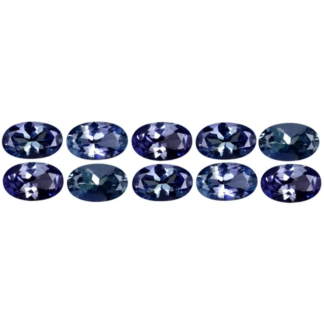 2.32 CT (10 Pièces) Cinq Étoiles Coupe Ovale (5 X 3 MM ) Bleuté Violet Tanzanite