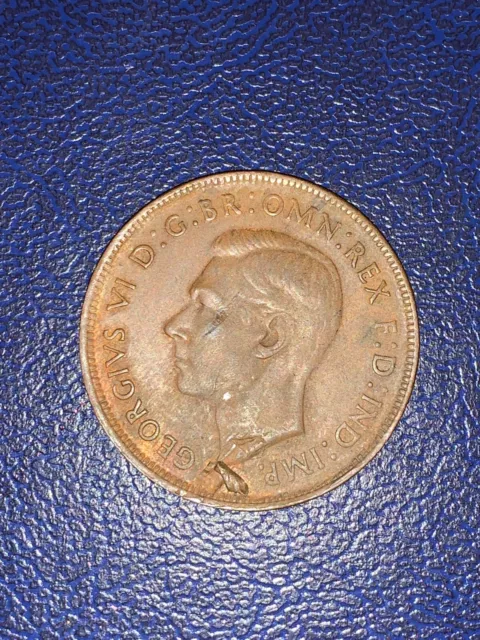 1943Y. Penny Australian King George Vi -Mint Error Coin