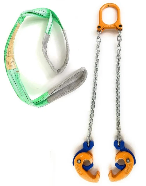 55 Gallon Drum Lifting Chain Hoist with 1 Ton Capacity - Webbing Sling Includ...