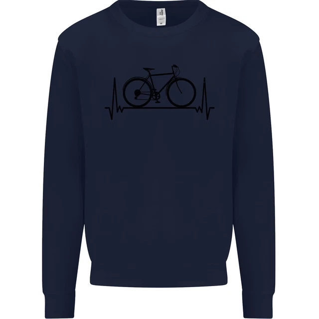 Cycling Heart Beat Bike Bicycle Cyclist ECG Kids Sweatshirt Jumper