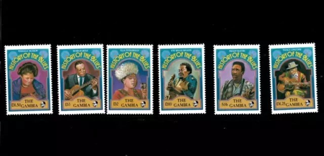 VINTAGE CLASSICS - Gambia 1992 - Blues Artists Set of 8 Stamps Scott 1178-81 MNH