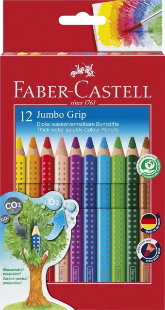 FABER CASTELL Buntstift Farbstift JUMBO GRIP 12er Etui 110912