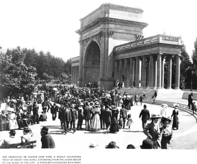 c.1900 SAN FRANCISCO I.W. TABER PHOTO GOLDEN GATE PARK MUSIC CONCOURSE~NEGATIVE