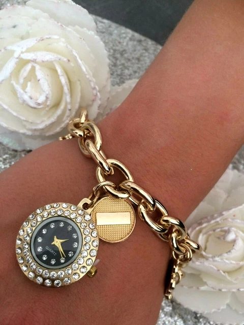 Montre Bracelet Fantaisie Femme Yoya - Strass Et Métal Blanc, Mouvement Quartz, Sans Fermoir