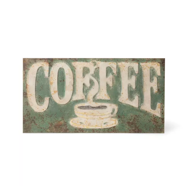 Coffee Wall Sign Vintage Antique Style Metal Kitchen Home Decor