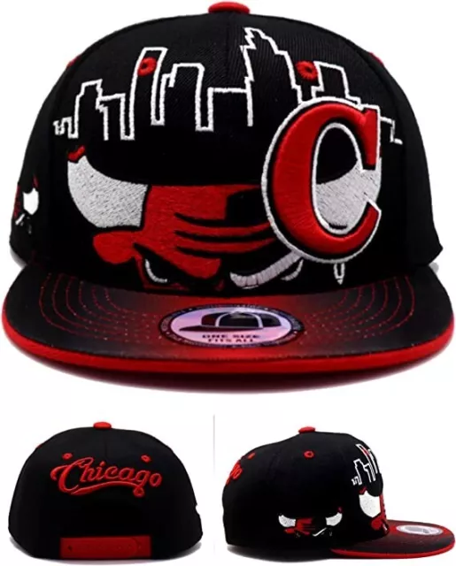 Chicago Toddler New Youth Skyline City Bulls CLRS Black Red Era Snapback Hat Cap