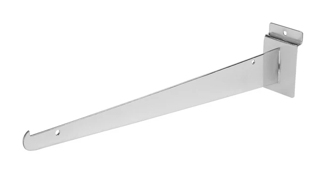 14"  Slatwall Shelf Bracket - Chrome (30lbs Weight Limit) - Pack of 5