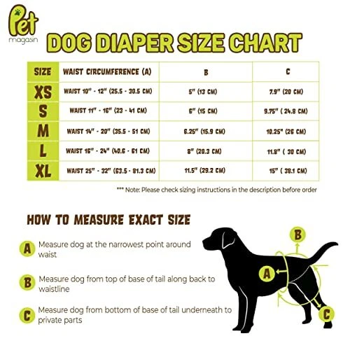 PET MAGASIN Wiederverwendbare Hundewindeln [3er Packung] Hygienische 6