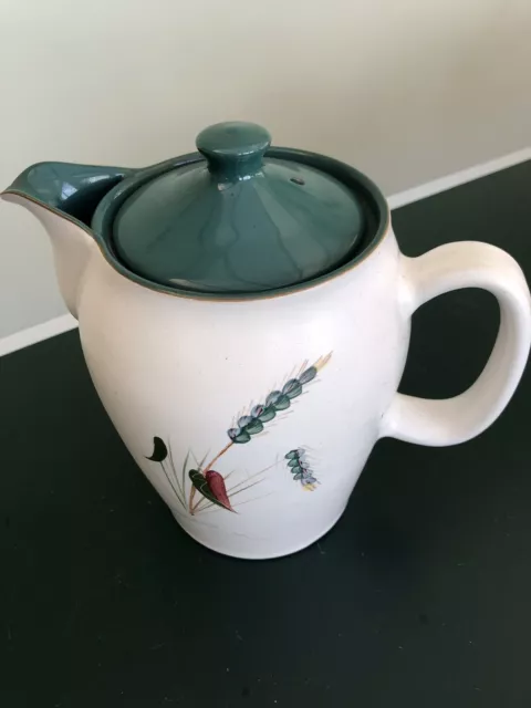 Large Denby Greenwheat Coffee Pot Signed